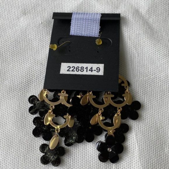 International Inspirations Dazzling Black Cascade Dangling Earrings | NEW - Picture 5 of 7